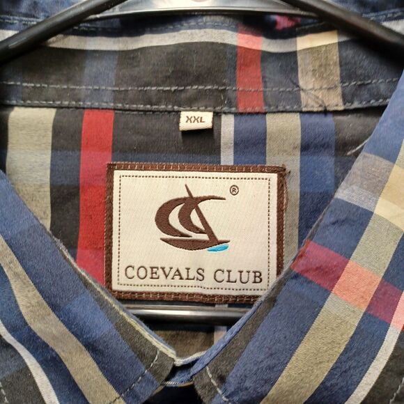 Coevals Club Men's 2XL Red Plaid Pearl Oyster Snap Western Long Sleeve Shirt - Picture 2 of 5